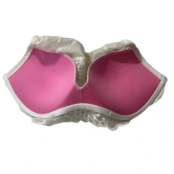 Victoria’s Secret Bralette High Neck Push Up Cream Lace (T) - Picture 4 of 7